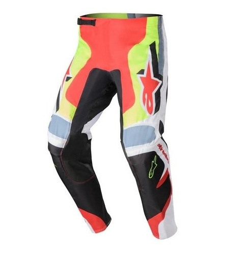 Calça Alpinestars Fluid Agent 23 - Preto Vermelho Amarelo Fl