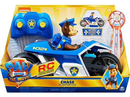 Paw Patrol La Película Motocicleta Chase A Control Remoto Color Azul