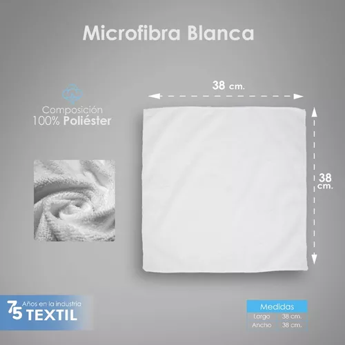 20 Toallas Facial 38x38 Microfibra Blanca Hotelera Manos