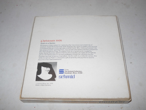 Plato De Coleccion Ceramica Schmid Navidad Maria Jose 1976 (Usado)