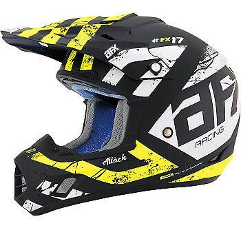 Afx Fx-17 Helmet Attack Matte Black/hi-vis Yellow All Si Lrg