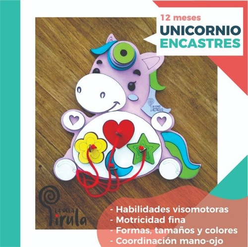 Tablero Didáctico Unicornio Encastre Montessori 