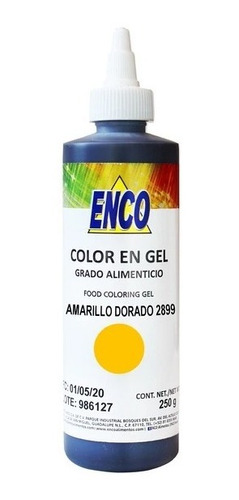 Color Gel Amarillo Dorado Reposteria 250 Grs. Enco 2899-250