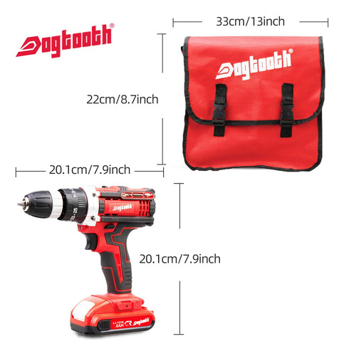 Taladro Inalámbrico 21 V Con 2 Baterías Cargador Y Bits