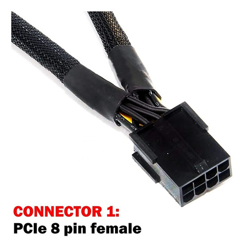 Imagen 2 de 3 de Pcie Splitter Mallado 8 Pines A 6+2 Minería Reforzado Eth