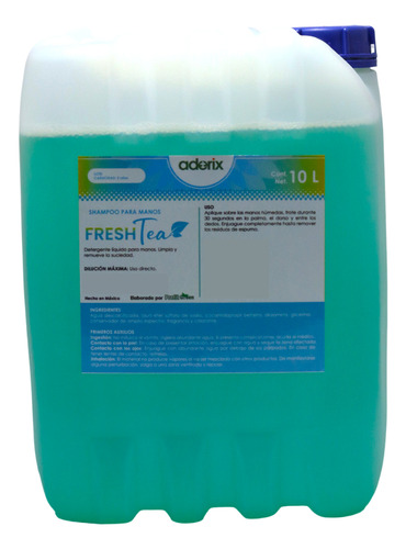 Jabón Líquido Para Manos Aderix Aroma Bergamota Y Menta 10 L