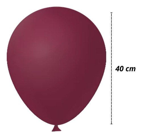 Balão Bexiga Liso 16 Polegadas - Gigante - 12 Unidades Cor Liso Marsala