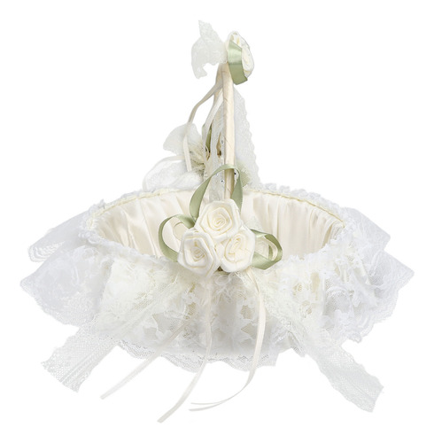 Cesta De Flores Blancas Para Bodas Con Capacidad Suficiente