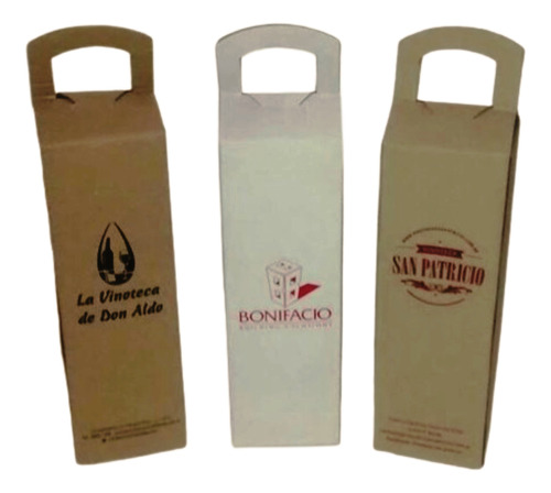 Cajas 1 Botella / Estuche En Cartón Microcorrugado Cartulina