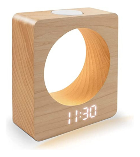 Reloj Despertador  Poeemland Digital Led De Madera Hecho De