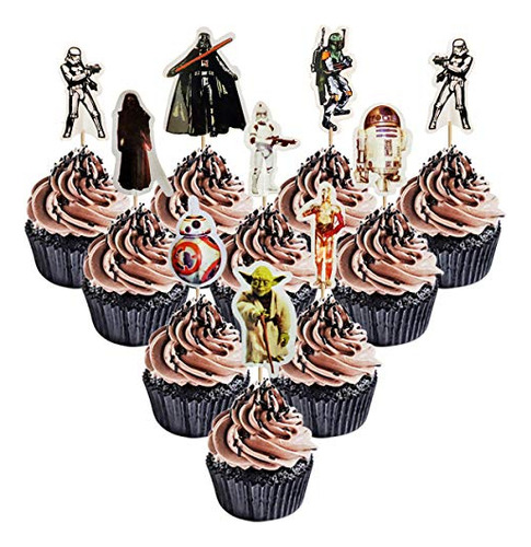 48pcs Star Wars Cupcake Toppers Para Niños Cumpleaños 5y2vz