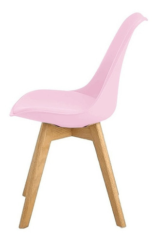 Imagen 2 de 3 de Silla de comedor Tienda El Garage Eames acolchada, estructura color rosa, 1 unidad