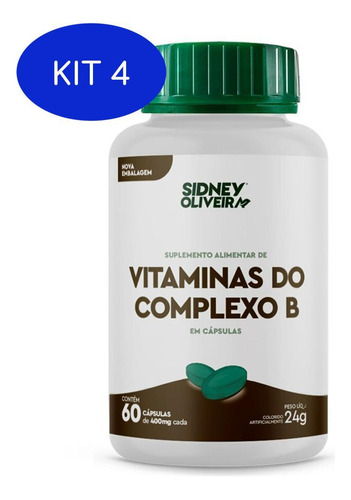 Kit 4 Vitaminas Do Complexo B 60 Capsulas