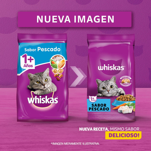 Imagen 6 de 8 de Whiskas Alimento Seco Para Gato Adulto Sabor Pescado 10kg