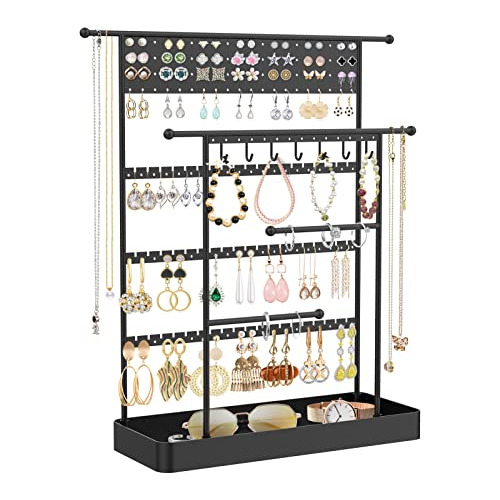 Organizador De Aretes, Soporte De Metal Joyas Estante A...