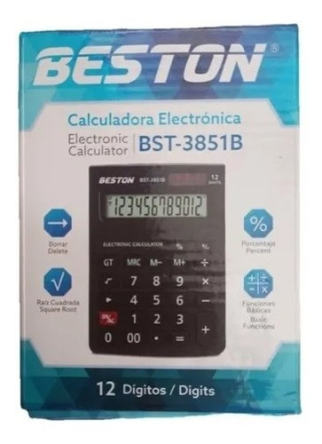 Calculadora 12 Dígitos Eléctrica Pantalla Lcd Multifuncional