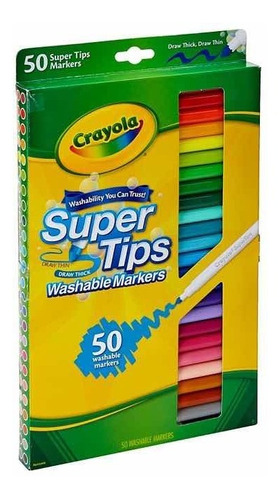 50 Plumones Crayola Marcadores Delgados Super Tips