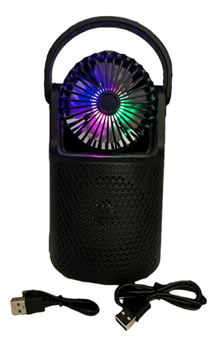 Parlante Bluetooth Con Luces Led Rgb Con Ventilador 