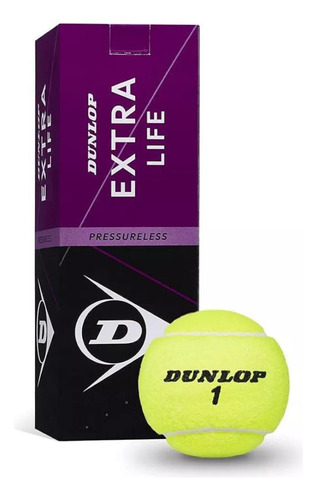 1 Caja Con 3 Pelotas Dunlop Pressureless (extra Life)