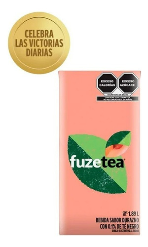 3 Pza Té Negro Fuze Tea Sabor Durazno 1.89 L
