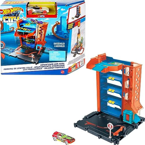 Hot Wheels City Toy Car Track Set Downtown Car