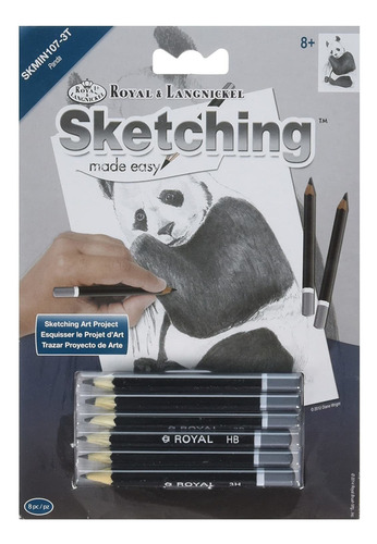 Royal Brush Sketching Made Easy Mini Panda Kit, 5  Por 7 