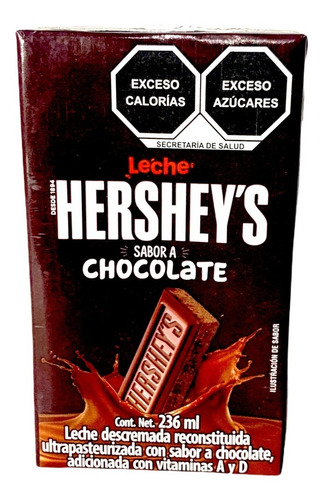 Imagen 1 de 4 de Leche Malteada Sabor Chocolate Hersheys Leche 236 Ml