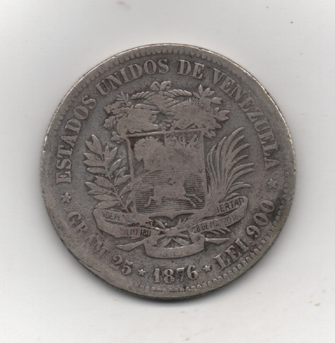 Moneda De 1 Venezolano De 1876