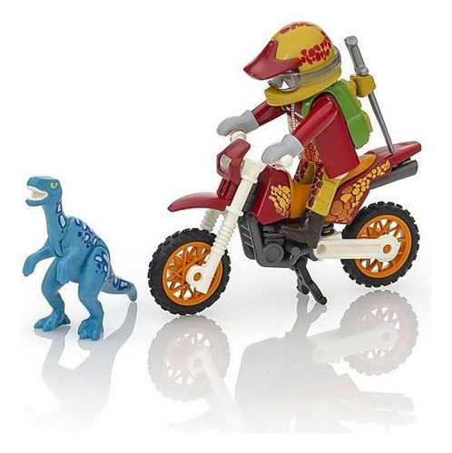 Figura De Acción Moto Con Velociraptor 9431 De Playmobil