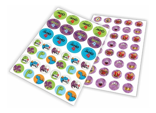 200 Stickers Etiquetas Redondas 5 Cm Color 48hs En Plancha