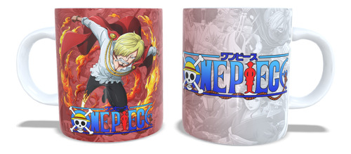 Taza Sanji, Anime, One Piece, Cerámica 11oz 325ml