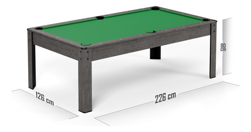Mesa De Billar Pool Convertible A Comedor De Lujo Xl Gris