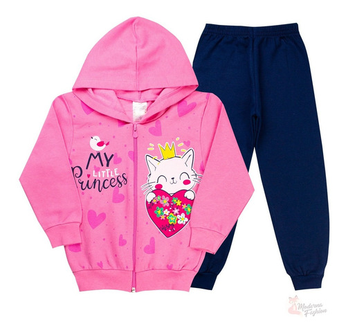 Imagem 5 de 10 de Kit 4 Conjuntos Infantil Menina Moletom Roupas Frio Inverno