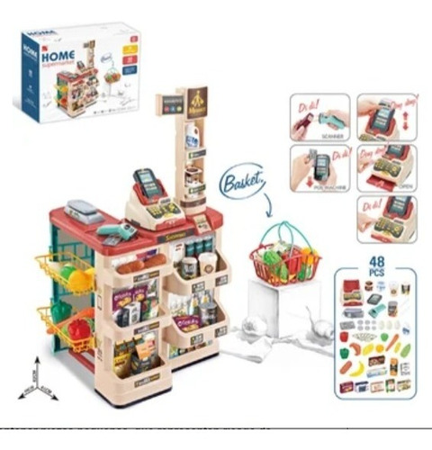 Set De Supermarket Niños/ Niñas Supermercado Juguete 48 Pzs