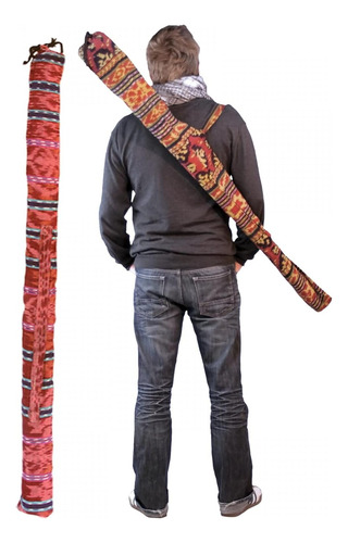 Bolsa Negro O Ikat Para Didgeridoo O Palo De Lluvia 51  59  