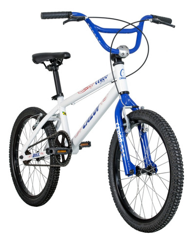 Bicicleta Aro 20 Caloi Cross Branca Azul Cor Branco