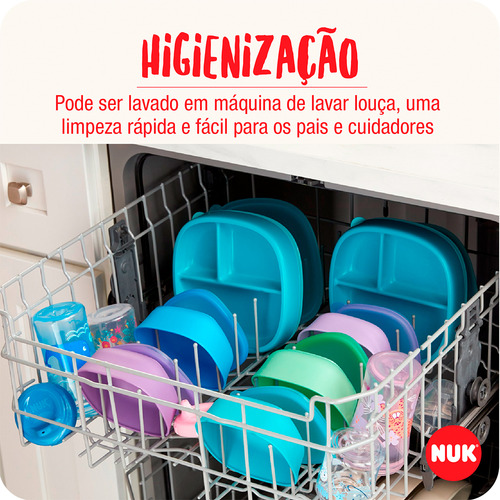 Kit 2 Pratos Infantil Com Divisória Tampa E Ventosa - Nuk