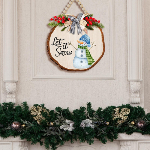 Letrero Colgante De Navidad, Letrero De Puerta Con Coronas