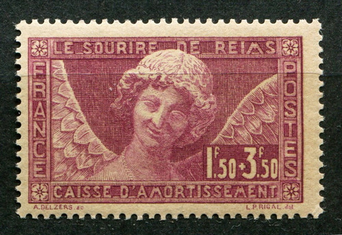 Francia Sello Estampilla Yvert 256 Mnh Sourire De Reims 1930