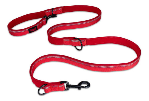 Guía multiusos Halti para perros, grande, roja, de doble punta, color rojo