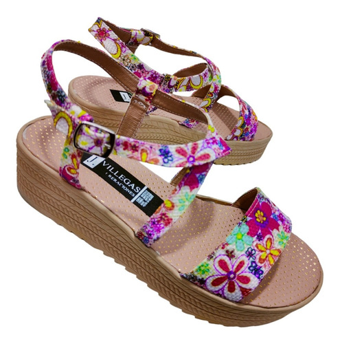 Imagen 8 de 9 de Huarache Plataforma Tiras Yute Y Flores Para Un Look Ligero