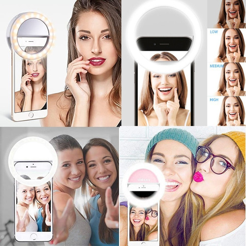 Imagen 3 de 5 de Aro Luz Led Selfie Ring Anillo Celular Tablet Recargable Usb