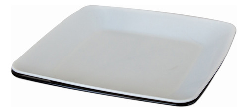Plato Postre Plastico Resistente 15.5x15.5 X 12 Unidades Color Negro