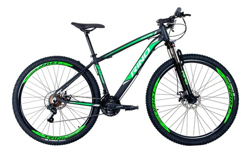 Bicicleta Aro 29 Rino Freio Hidraulico + Altus 24v Cor Preto/verde Tamanho Do Quadro 17