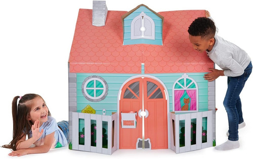 Casa Casita Juguete Para Niños De Cartón Pop2play Plegable 