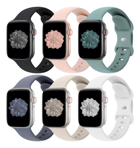 Drimobiuty 6 Pack Bands Compatible With Apple Watch 38mm 40m