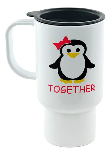 Jarro Termico Together Forever Pinguinos Amor M1