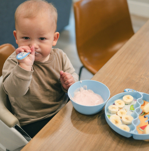 Set De Platos Bluey Con Succion P/ Bebes Cuchara Y Bowl *sk Color Azul Claro Bluey 3 Pz