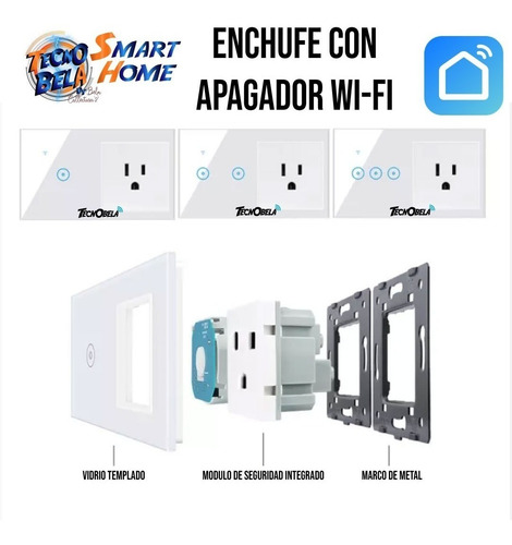 Contacto Inteligente: Enchufe + 2 Apagadores Wifi Smartlife