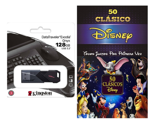 Usb 128 Gb 50 Películas Clásicas Disney Infantil Full Hd 